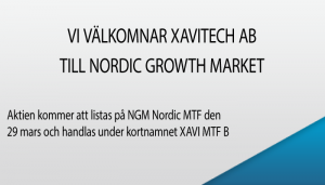 Xavitech listas på NGM Nordic MTF under kortnamnet XAVI MTF B